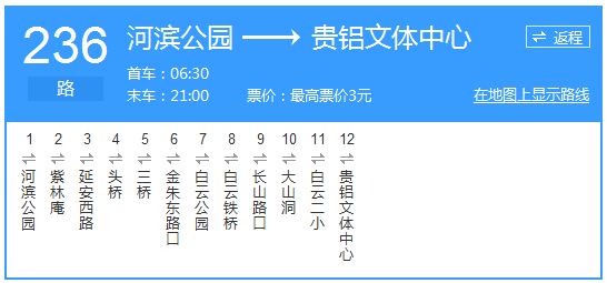 貴陽公交236路路線示意圖