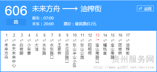 貴陽市606路公交路線